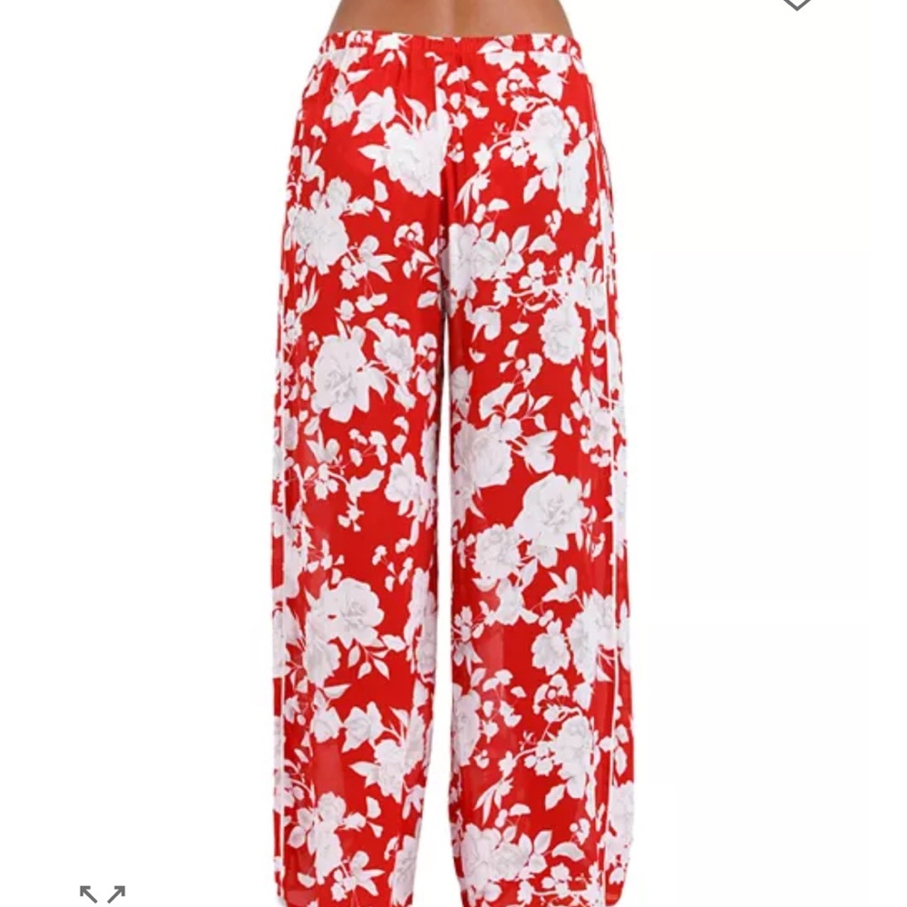 Geraldine Ikebana Floral Wide Leg Pants Swim Cover-Up - Picture 3 of 3